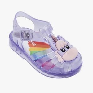 Pre-owned Mini Melissa Girl Unicorn Sandals Size 1 / 32 EUR